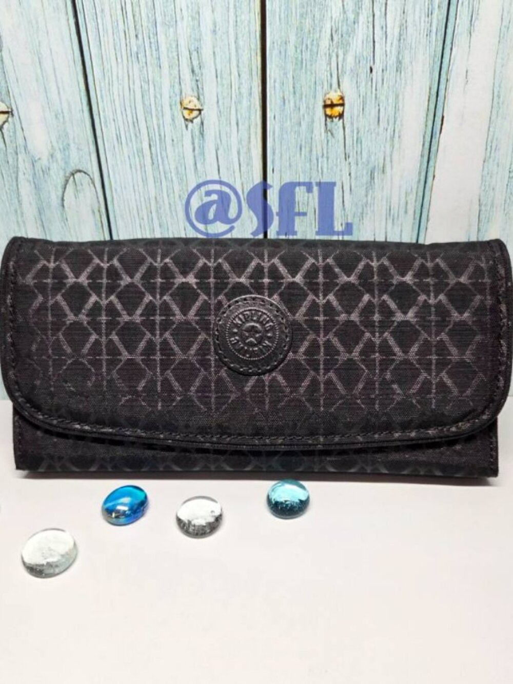 Kipling Money Land Printed Snap Wallet Signature Emb In Black Full Size Wallet
